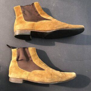 Vintage Santoni Cowboy style suede boots